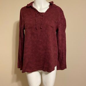Girls long sleeve burgundy shirt